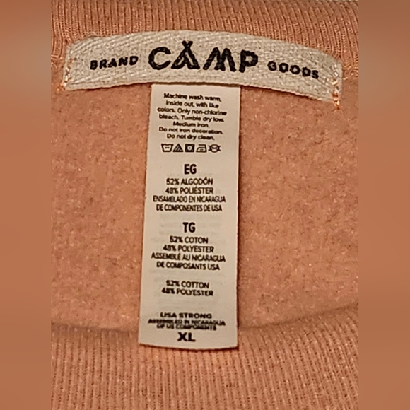CAMP BRAND GOODS McNeilly Light Pink | Peach Crewneck Sweater. Size XL. - Picture 8 of 10